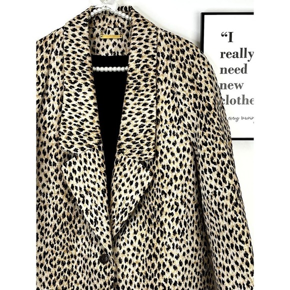 Diane von Furstenburg Britta Leopard Print Overcoat SZ 12 - Picture 6 of 12